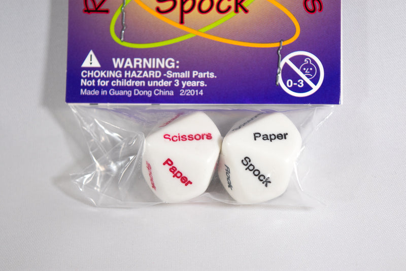Rock Paper Scissors Lizard Spock Dice by Koplow Games White w/ Red and Black Novelty