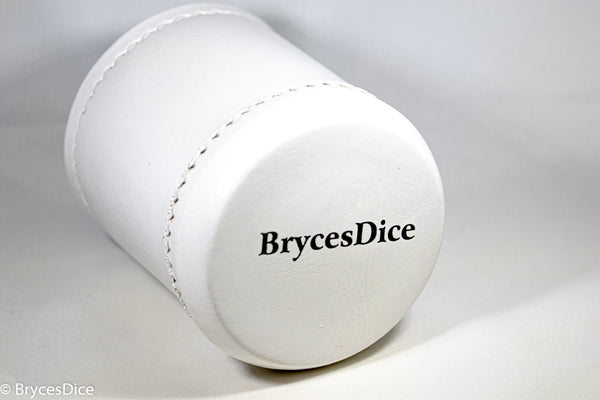 Handmade Leather Dice Cup (White)