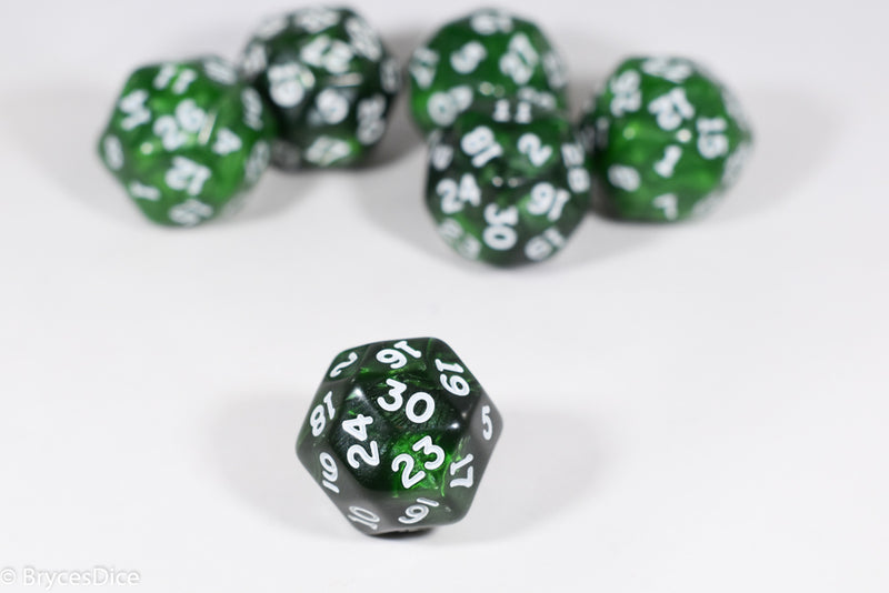 d30 Green Pearlescent Single Die 30 Side's by Chessex (per die)