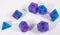 Blue and Purple Glow-in-the-Dark 7-Die Set w/Black Numbers by HDdice