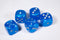 Double Arrow Light Blue Velvet Dice 16mm D6 Chessex - with Silver Pips (by piece)