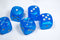 Double Arrow Light Blue Velvet Dice 16mm D6 Chessex - with Silver Pips (by piece)