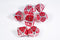 Defender 7-Dice Metal Set Silver w/ Red Fill {North Star Dice Collection}