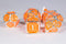 Orangesicle 7-Dice Metal Set Silver w/ Orange Fill {North Star Dice Collection}