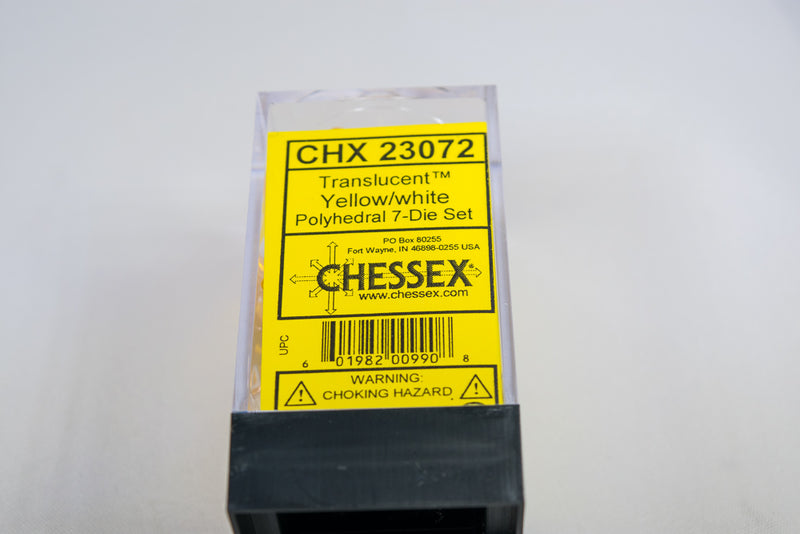 New Yellow Translucent 7-Die Chessex Sets Made in Germany CHX 23072