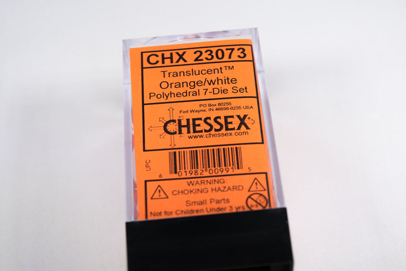 New Orange Translucent 7-Die Chessex Sets Made in Germany CHX 23073