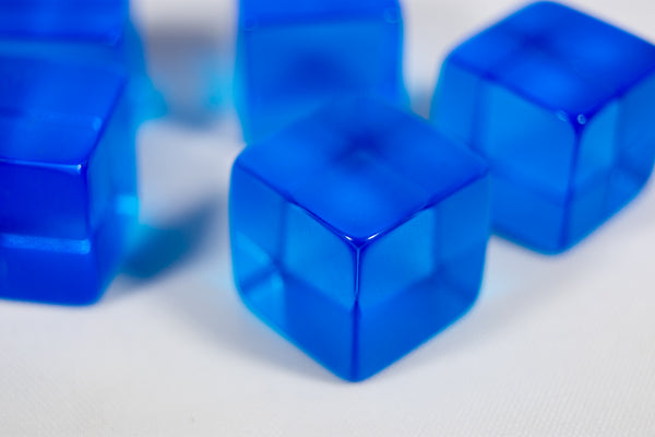 Blank Translucent Blue Dice / Counting Cubes 16mm D6 Square RPG Gaming Dice DIY (Sold by Piece)