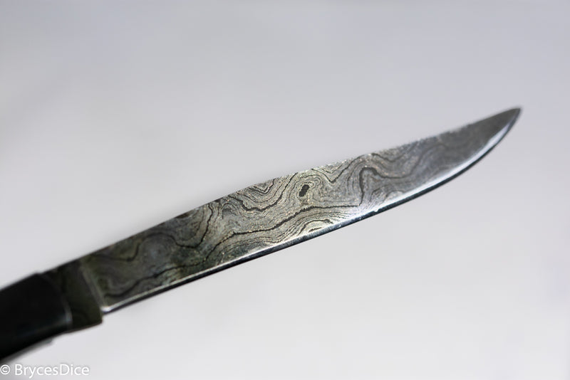(White Ivory) 9" Damascus Pocket Knife