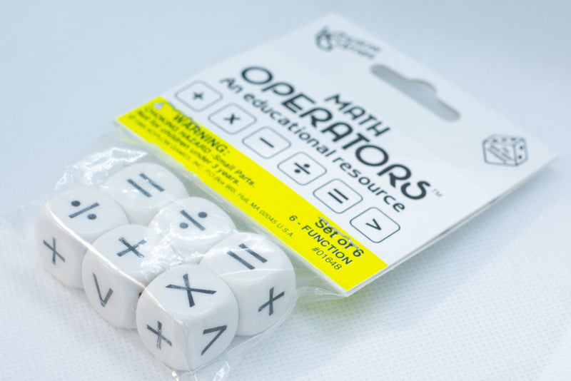Math Operators Dice Learning Educational Resource Multiplication Addition (6-Pack)