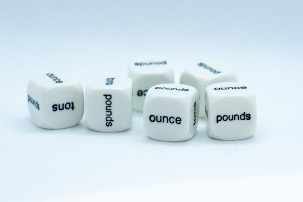 Weight Math Story Dice Learning Educational Resource (Sold Per Piece) 'Tons, Pounds, Ounce'