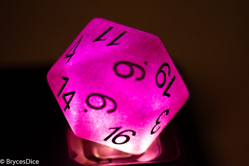 Purple Jumbo D20 38MM, Big Size 20 Sides Dice  Big 20 Faces Cube 1.5 inch Bescon