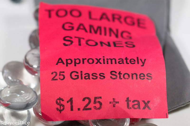 Clear Glass Stones Off-Sized Bagged (approx 25) Glass Gaming