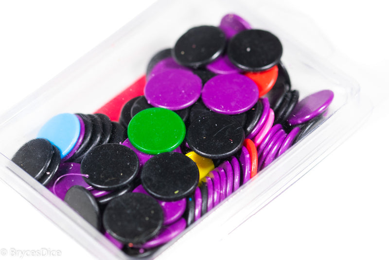 Pack of 100 Assorted 16 mm Opaque Bingo Chips by Chessex