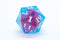Blue on Red Sharp Edge Resin d6 / d20-Dice (Blue- Red w/ White Numbers)