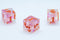 Nectar Sharp Edge Resin d6-Dice (Clear Shimmer w/ Orange Numbers) [subtle imperfection]
