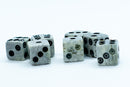 Cattle Bone Dice 10mm (Deep Eye & Ring) Off-White Dark d6 (sold by the piece)