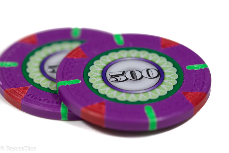 13.5g 'Basic' Poker Chip (500) Purple/green/red [sold by the piece]