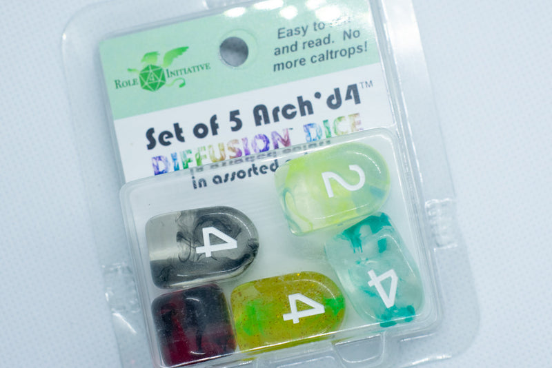 Set of 5 Arch'd4 Diffusion Dice in Assorted Colors by R4I