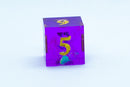 Pinnacle of Purple Sharp Edge Resin d6 / d20-Dice (Purple w/ Gold Numbers)