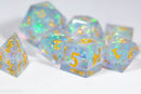Opal Forged in Frost Dice Set (Resin Dice) Sharp Edge Dice