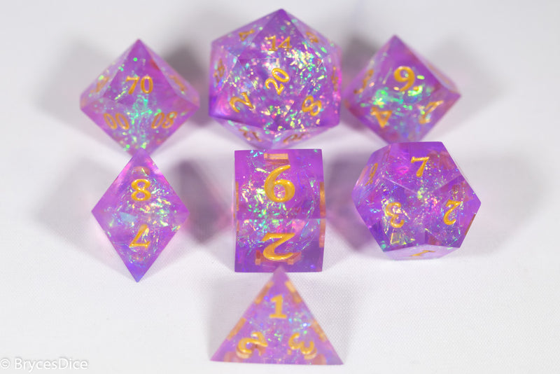 Pinnacle of Purple Forged in Frost Dice Set (Resin Dice) Sharp Edge Dice