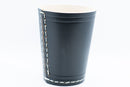 Handmade Leather Dice Cup (Black) No Lining white thread Simple