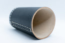 Handmade Leather Dice Cup (Black) No Lining white thread Simple