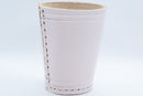 Handmade Leather Dice Cup (White) No Lining white thread Simple