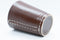 Handmade Leather Dice Cup (Brown) No Lining white thread Simple