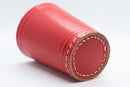 Handmade Leather Dice Cup (Red) No Lining white thread Simple