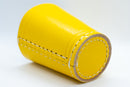Handmade Leather Dice Cup (Yellow) No Lining white thread Simple