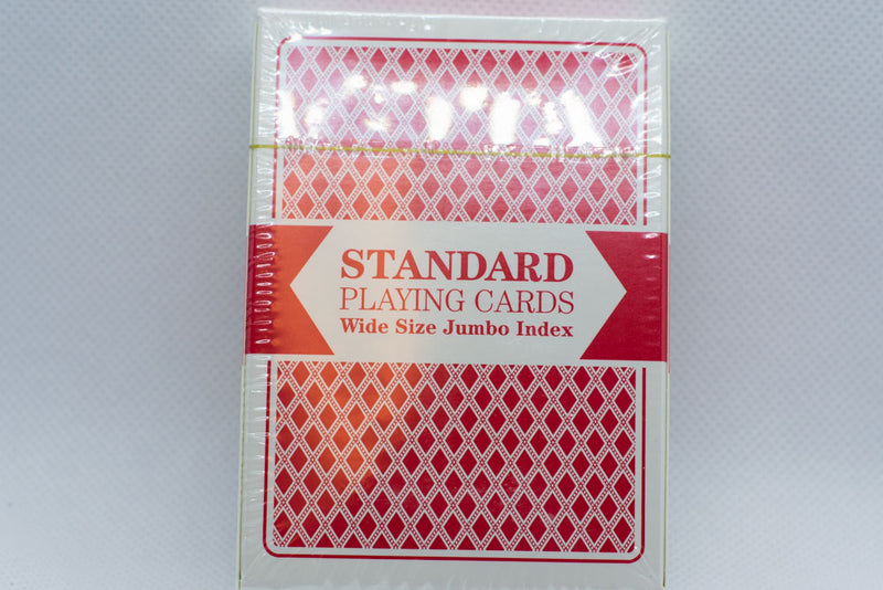 Single Red Deck, Wide Size, Jumbo-Index, Plastic-Coated Playing Cards by Brybelly
