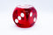 Clear Red 50mm d6 with White Pips Jumbo Pipped Dice