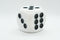 Opaque White 50mm d6 with Black Pips Jumbo Pipped Dice