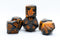 Halloween Black/Orange w/Glitter & Pumpkin 7-Dice Set RPG DND