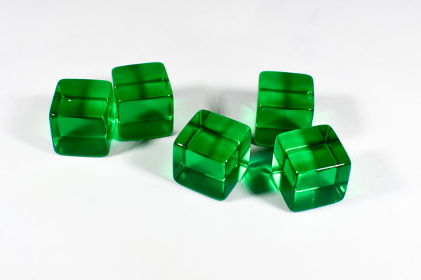 Blank Translucent Green Dice / Counting Cubes 16mm D6 Square RPG Gaming Dice DIY (Sold by Piece)