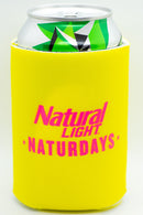 Natural Light Naturdays Cooler  Fits 12 oz Aluminum Can Coozie Pink Yellow