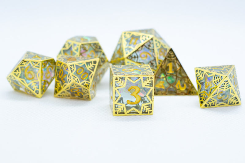 [Factory Second] Forged Opal Forged in Frost Dice Set (Resin Dice Encased in Metal)