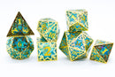 [Factory Second] Gilded Permafrost Forged in Frost Dice Set (Resin Dice Encased in Metal)