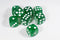 Green with Glitter D6 16mm Pipped Dice (sold by the piece)