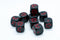 Black w/Red Falling Petals Dice 16mm D6 Flower Dice (sold per die)