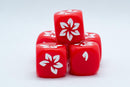 10-Pack Red w/White Falling Petals Dice 16mm D6 Flower Dice