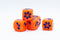10-Pack Orange w/Blue Falling Petals Dice 16mm D6 Flower Dice