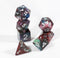 Red/Green/Blue Marbleized Poly Dice Set (7) Green Acrylic Silver Numbers HDdice