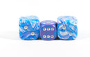 OOP Rare 20mm Blue Mother Of Pearl New RPG DnD with Silver Pips 2 Pack (2) Die