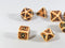 Ancient Tan with Faux Brown Wearing Poly Dice Set (7) Tan Acrylic Black Numbers HDdice