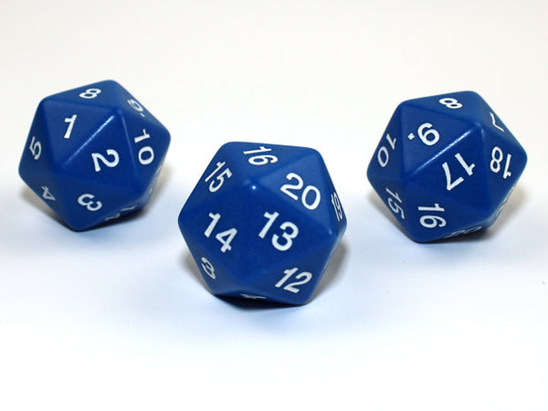 Countdown 30mm d20 Blue/White Spindown d20 Large (sold per die)