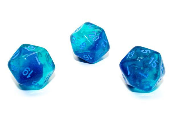 Gemini® Polyhedral Blue-Blue/light blue Luminary™ d20 (Sold per die)