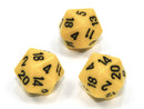 Single d20 Opaque Polyhedral Yellow/black d20 (Sold per die)