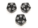Single d20 Opaque Polyhedral Black/white d20 (Sold per die)